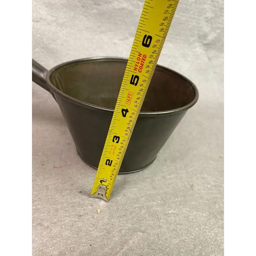 ANTIQUE TIN WATER LADLE / PAIL‎ SIGNED H.M. GOODRICH NASHUA, NH 6